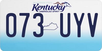 KY license plate 073UYV