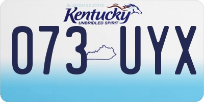 KY license plate 073UYX
