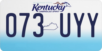KY license plate 073UYY