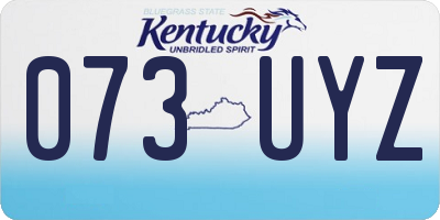 KY license plate 073UYZ