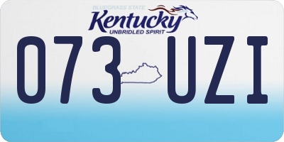 KY license plate 073UZI