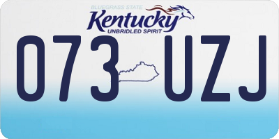 KY license plate 073UZJ