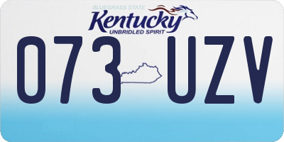 KY license plate 073UZV