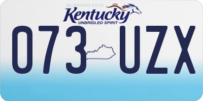 KY license plate 073UZX