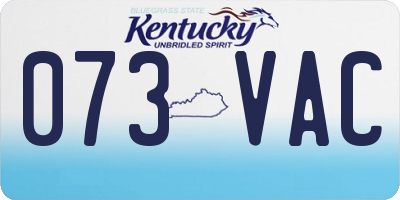 KY license plate 073VAC
