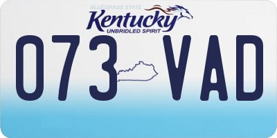 KY license plate 073VAD