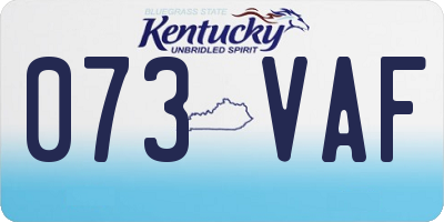 KY license plate 073VAF