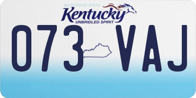 KY license plate 073VAJ