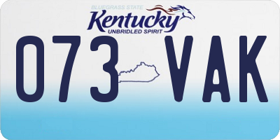 KY license plate 073VAK