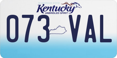 KY license plate 073VAL