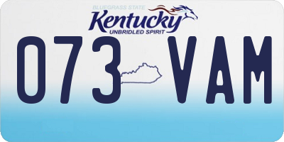KY license plate 073VAM