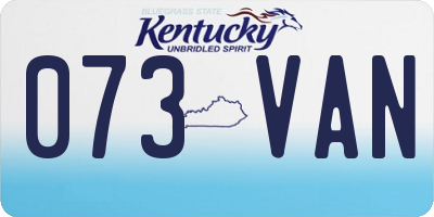 KY license plate 073VAN