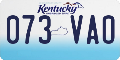 KY license plate 073VAO