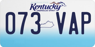 KY license plate 073VAP