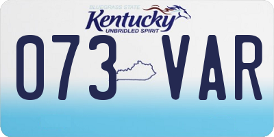 KY license plate 073VAR