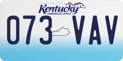 KY license plate 073VAV