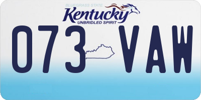 KY license plate 073VAW