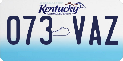 KY license plate 073VAZ