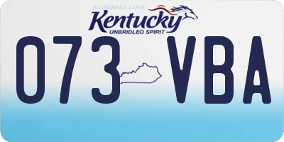 KY license plate 073VBA
