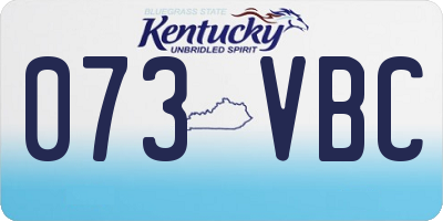 KY license plate 073VBC