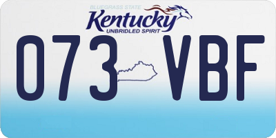 KY license plate 073VBF