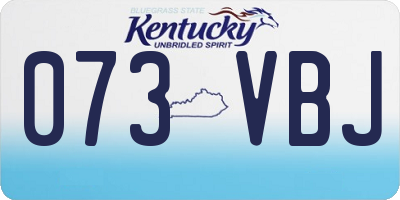 KY license plate 073VBJ