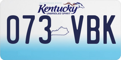 KY license plate 073VBK