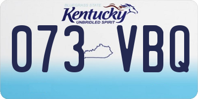 KY license plate 073VBQ