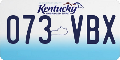 KY license plate 073VBX
