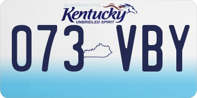 KY license plate 073VBY