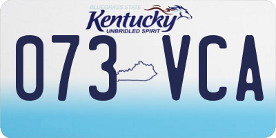 KY license plate 073VCA