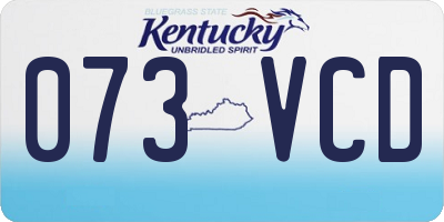 KY license plate 073VCD