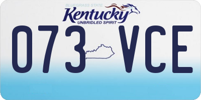 KY license plate 073VCE