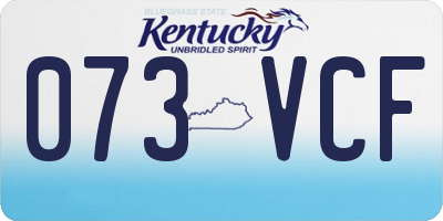 KY license plate 073VCF