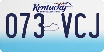 KY license plate 073VCJ