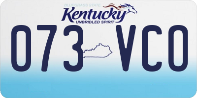 KY license plate 073VCO
