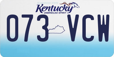 KY license plate 073VCW