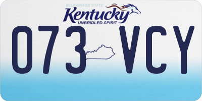 KY license plate 073VCY