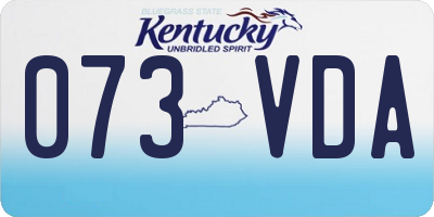 KY license plate 073VDA