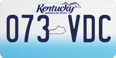 KY license plate 073VDC