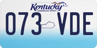 KY license plate 073VDE