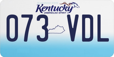 KY license plate 073VDL