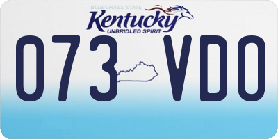 KY license plate 073VDO