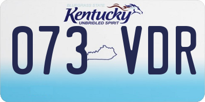 KY license plate 073VDR