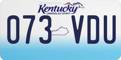 KY license plate 073VDU