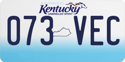 KY license plate 073VEC