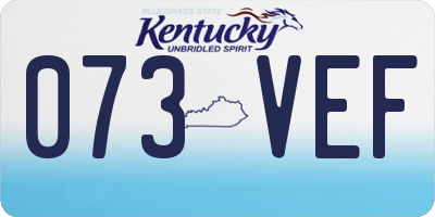 KY license plate 073VEF