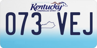 KY license plate 073VEJ