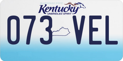 KY license plate 073VEL