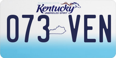 KY license plate 073VEN